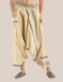 Harem pants with a wide elastic waistband